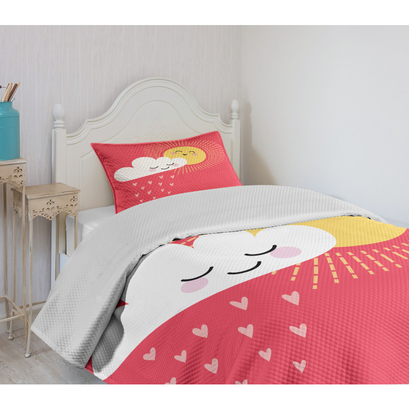 Valentines Cloud and Sun Bedspread Set