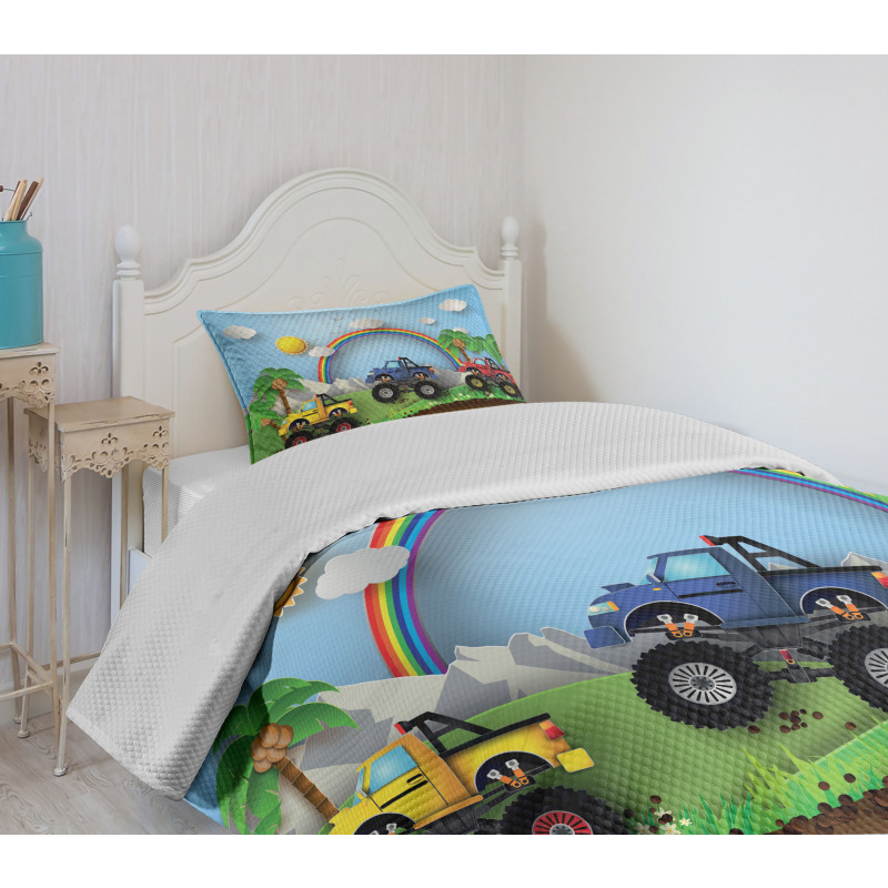 Skid Trail Race Bedspread Set