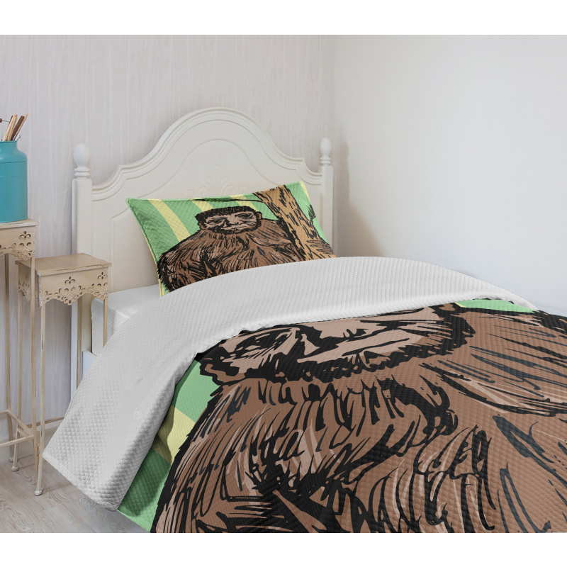 Mysterious Yeti Sketch Bedspread Set