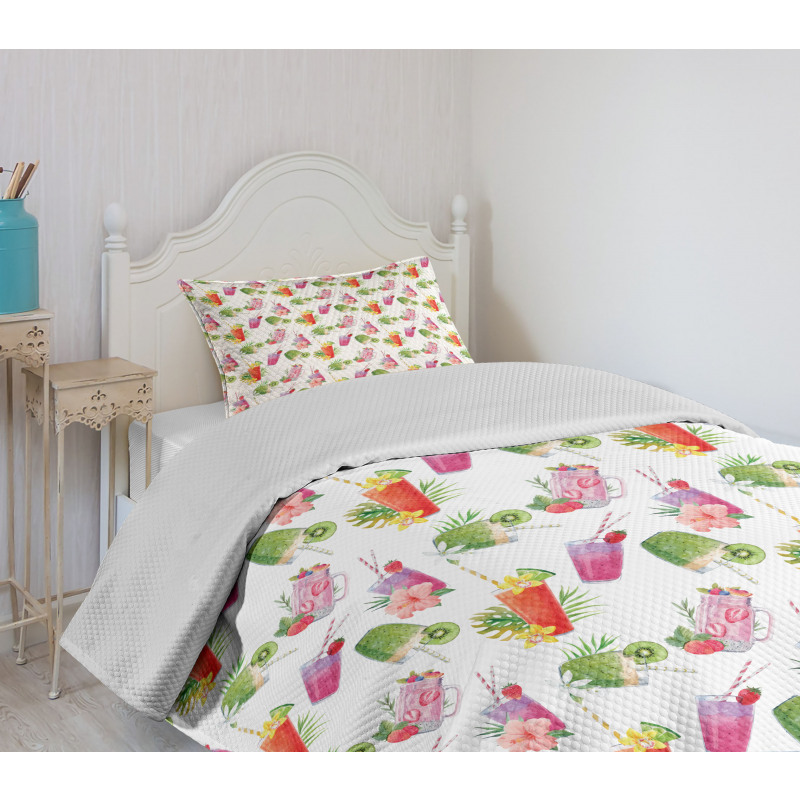 Watercolor Fresh Smoothie Bedspread Set