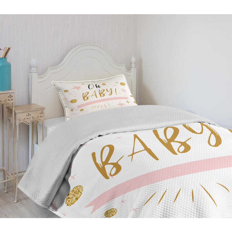 Calligraphy Stars Dots Bedspread Set