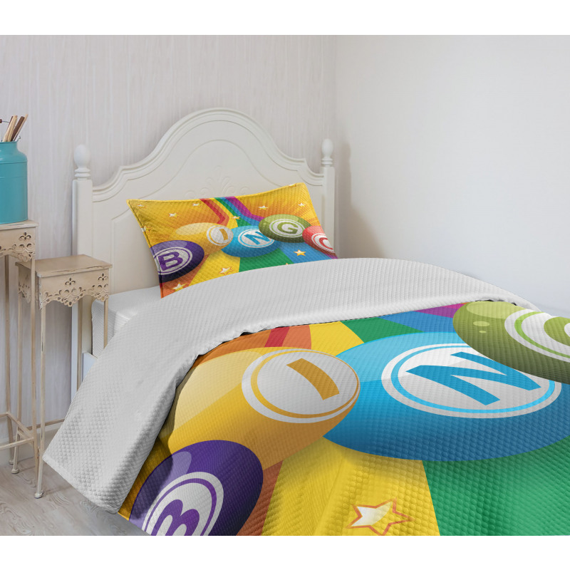 Colorful Balls Rainbow Bedspread Set