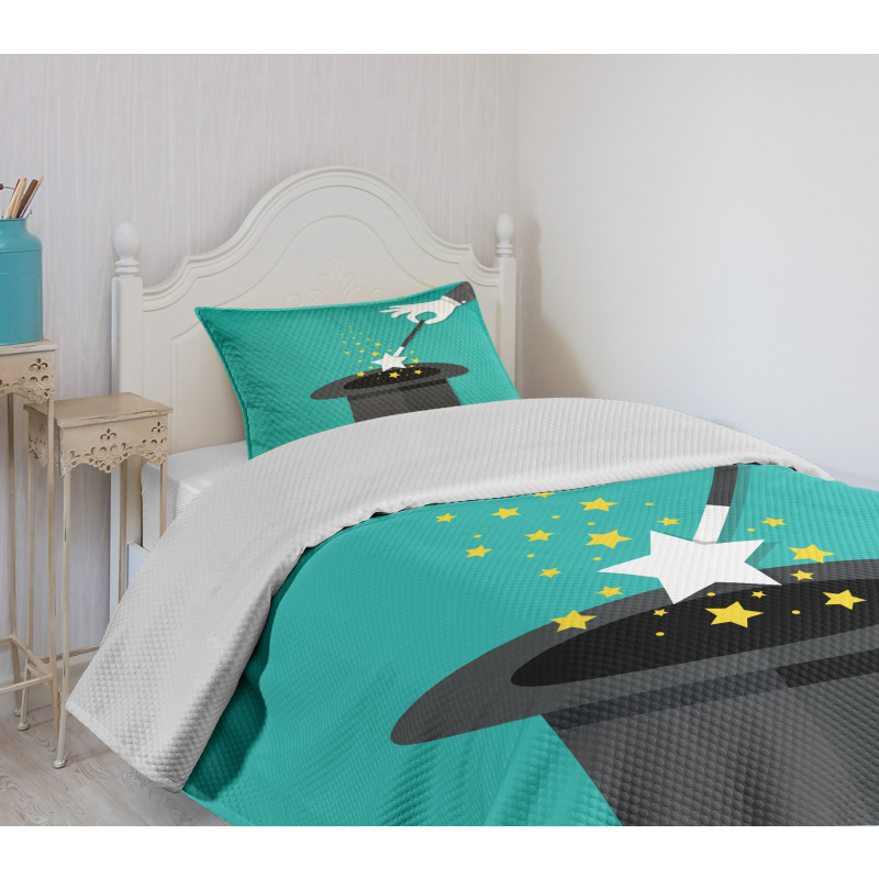 Magician Spell Black Hat Bedspread Set