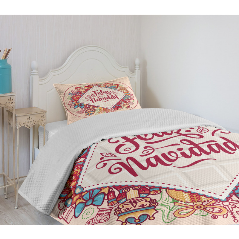 Feliz Navidad Christmas Bedspread Set