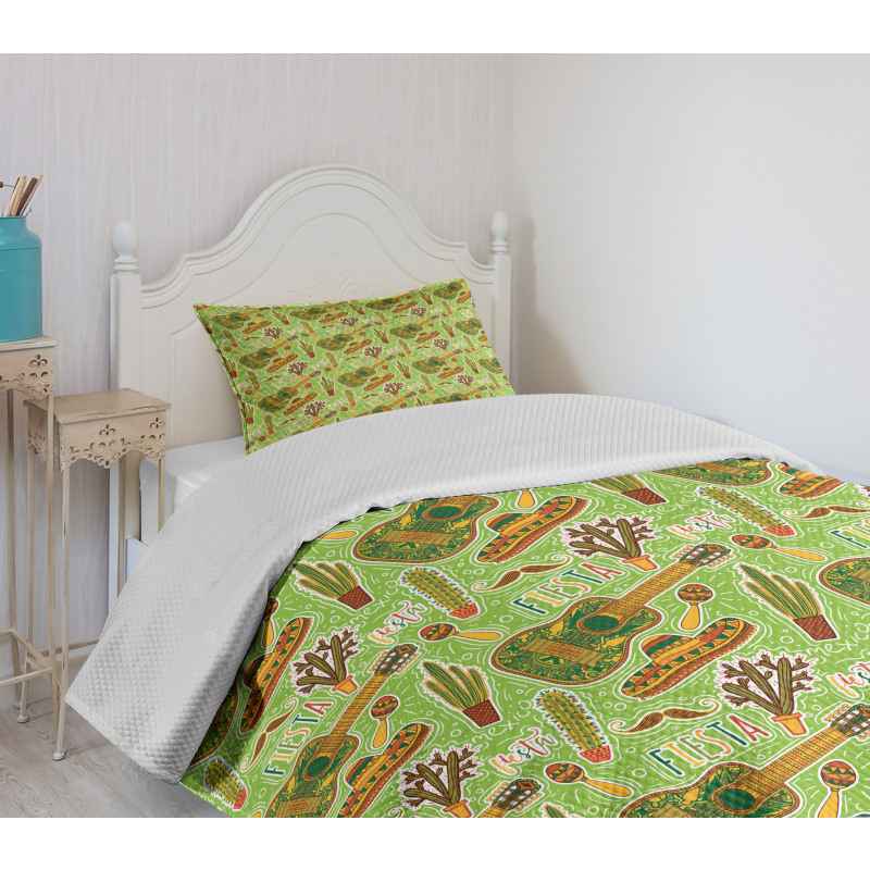 Colorful Doodle Fiesta Bedspread Set