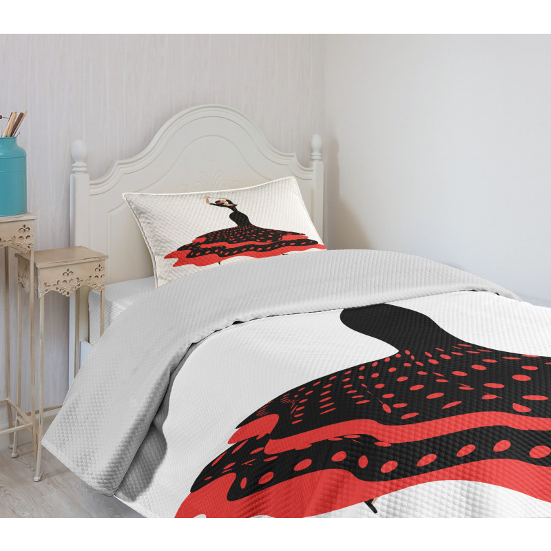 Flamenco Woman Folkloric Bedspread Set