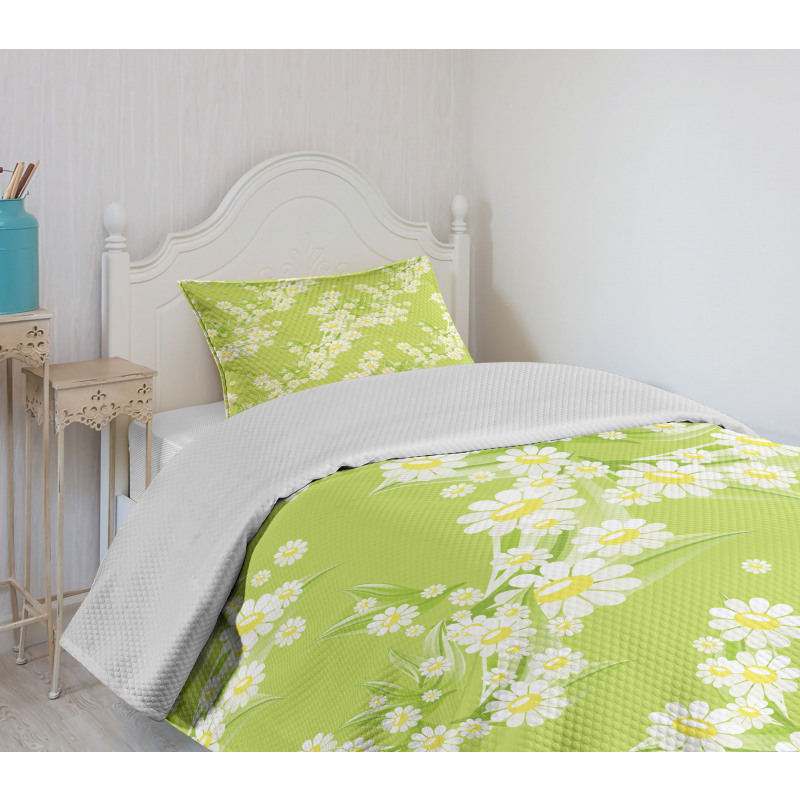 Fresh Green Springtime Bedspread Set