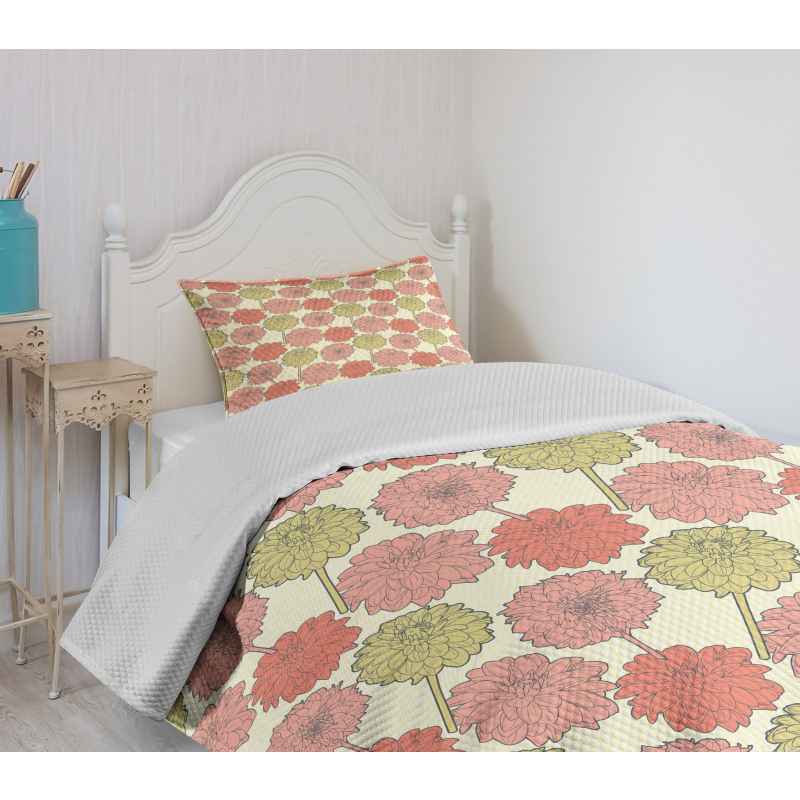 Pastel Growth Nostalgic Bedspread Set