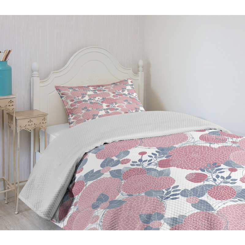 Modern Round Flowers Bedspread Set