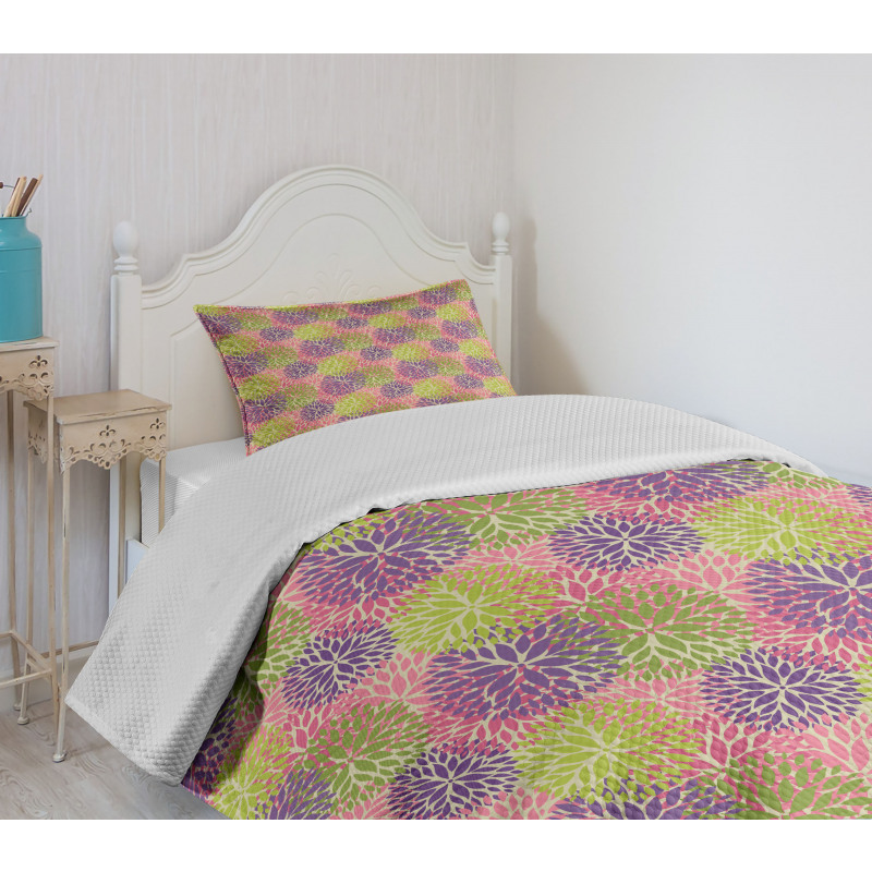 Colorful Fall Flower Bedspread Set
