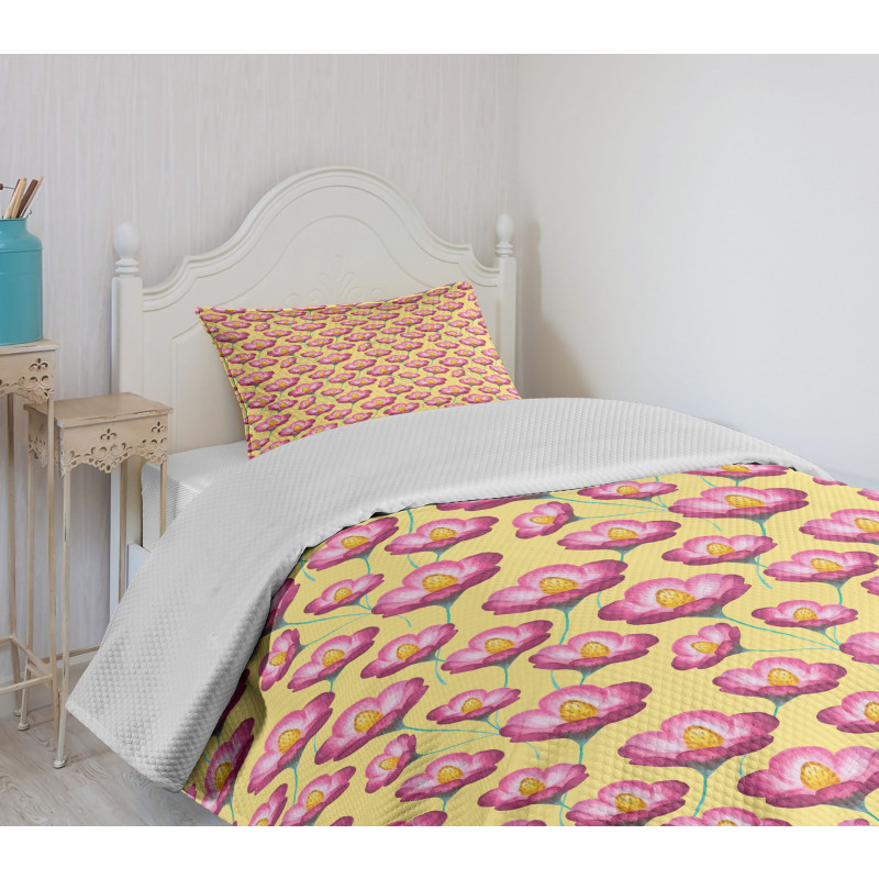 Cosmos Flowers Field Bedspread Set