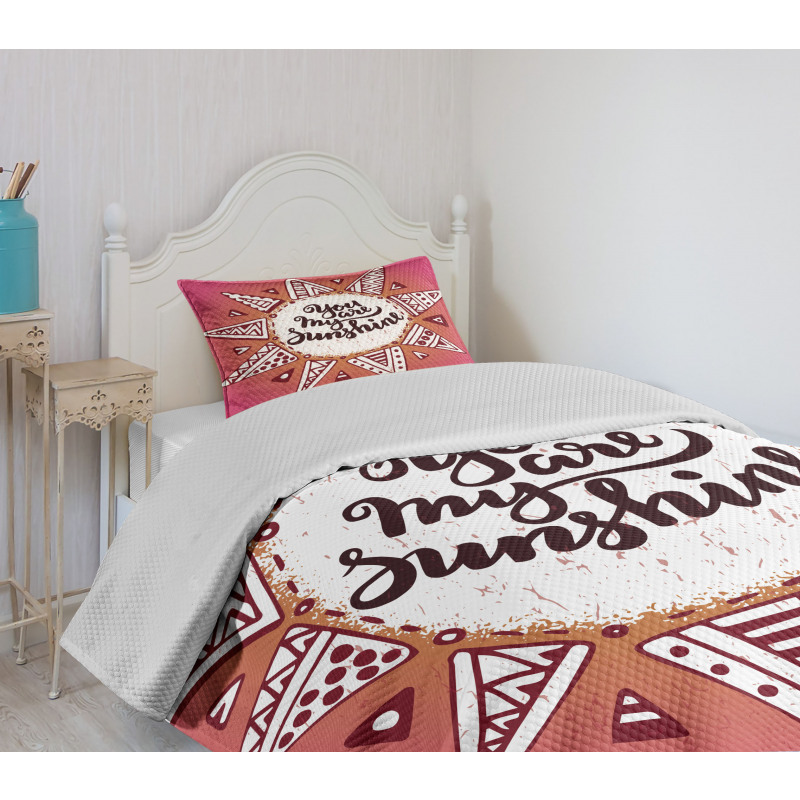 Sun Motif Bedspread Set