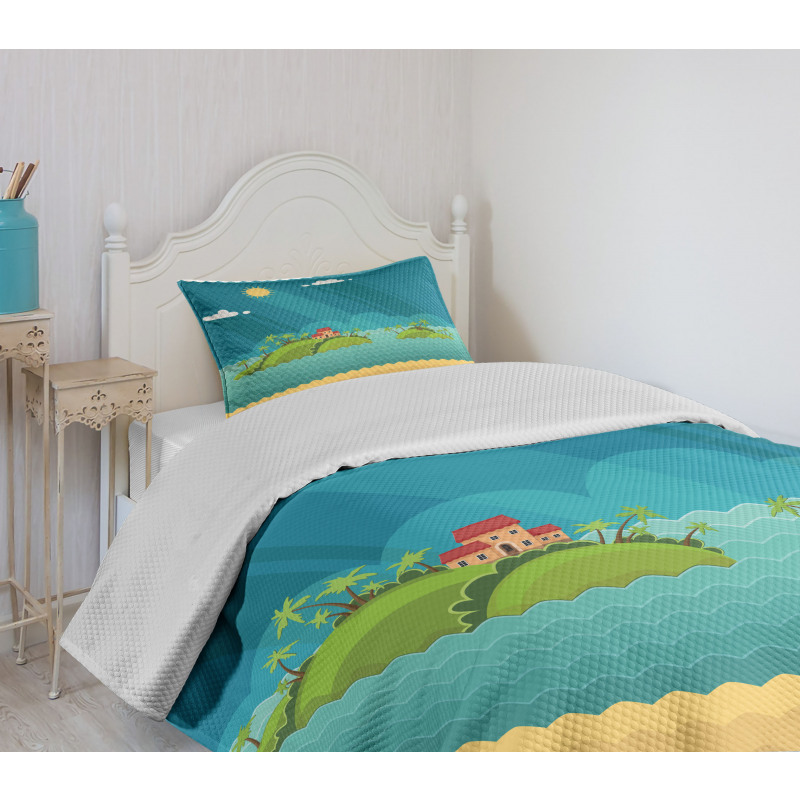 Tropical Islands Ocean Bedspread Set