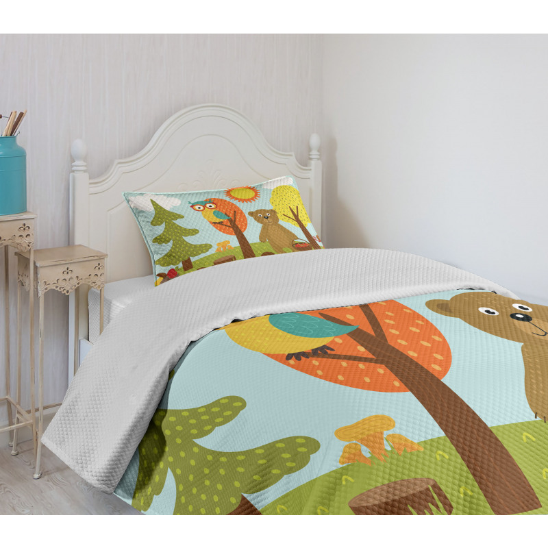 Childish Forest Animals Bedspread Set