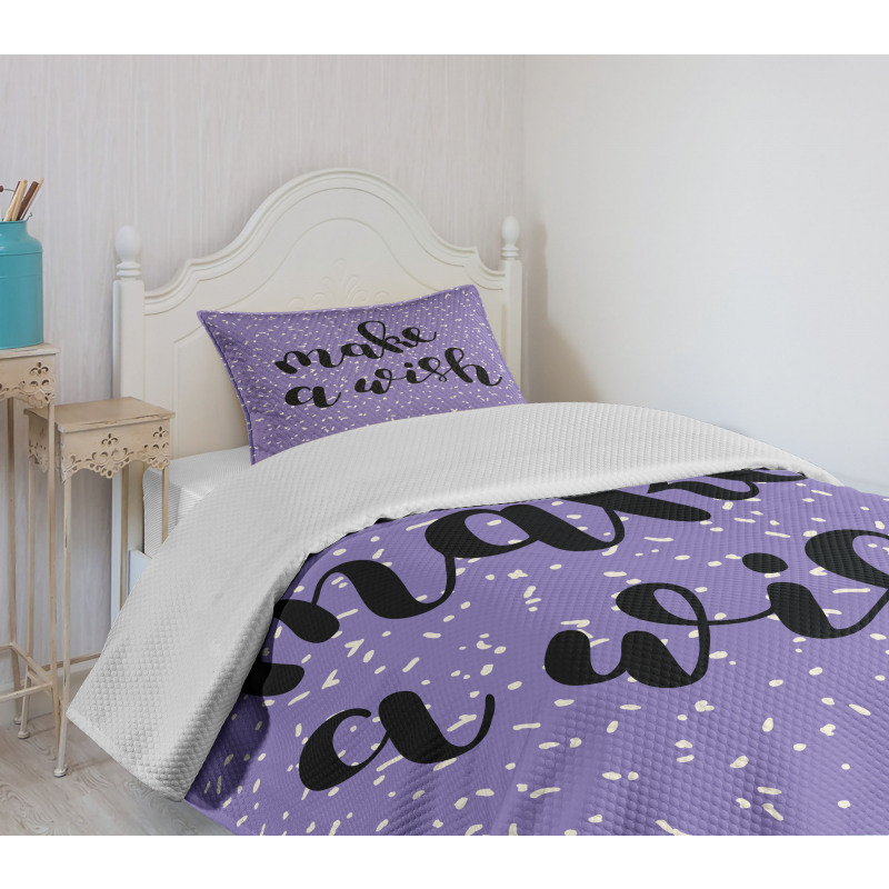 Uplifting Wish Slogan Bedspread Set