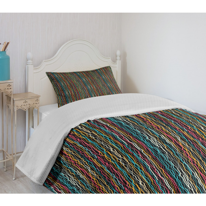 Modern Art Rainbow Colors Bedspread Set