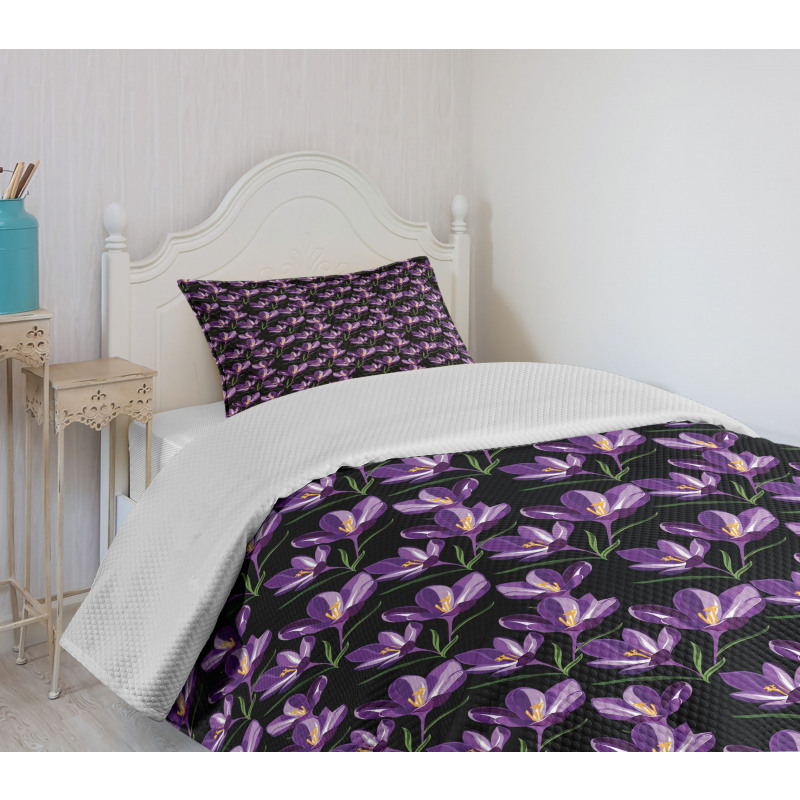 Tender Crocus Bouquet Bedspread Set