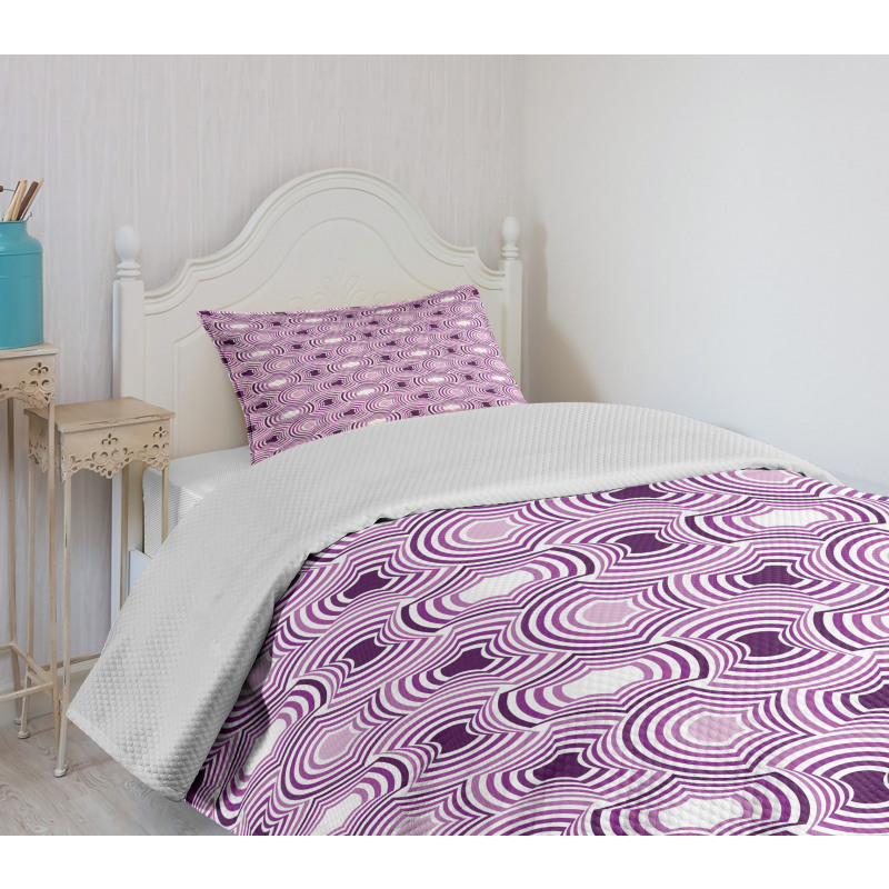 Ombre Geometric Art Bedspread Set