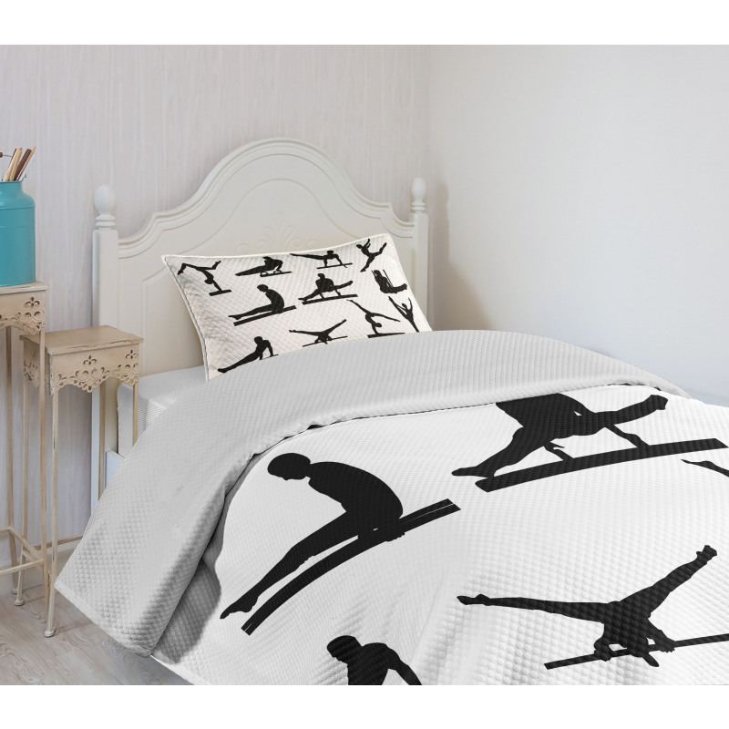 Athlete Silhouettes Bedspread Set