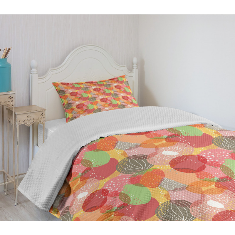 Jumbled Summer Fruits Bedspread Set