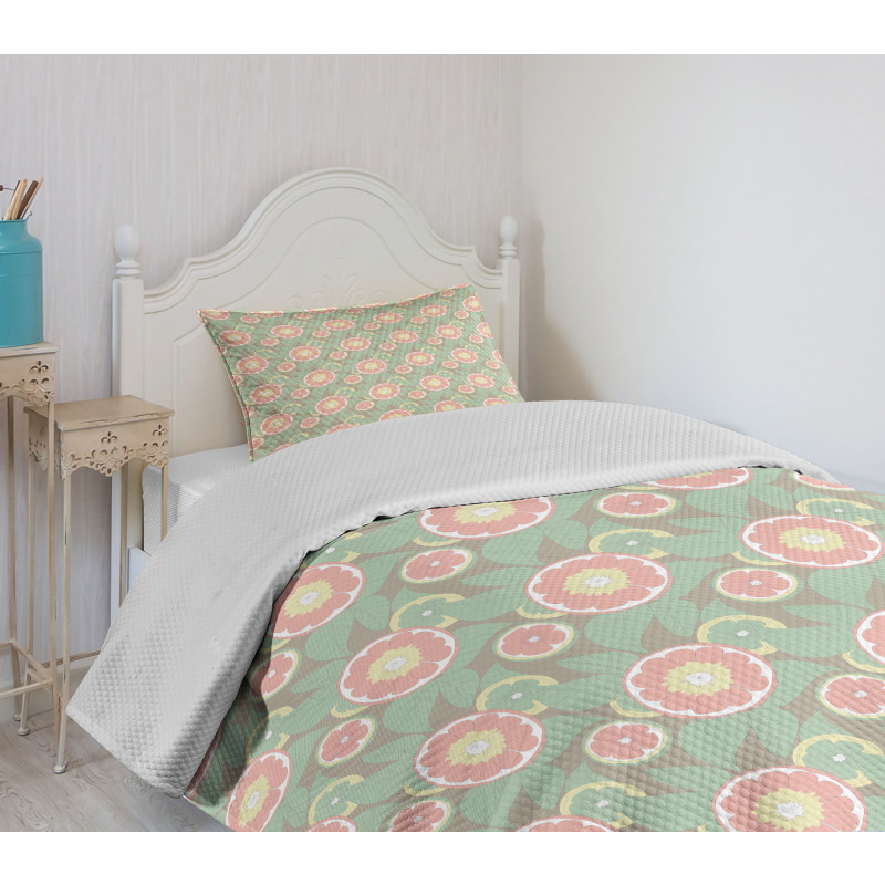 Abstract Lemon Slices Bedspread Set