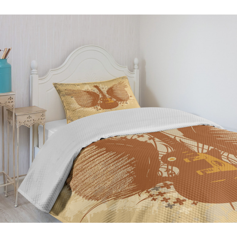 Guitar with Wings Bedspread Set