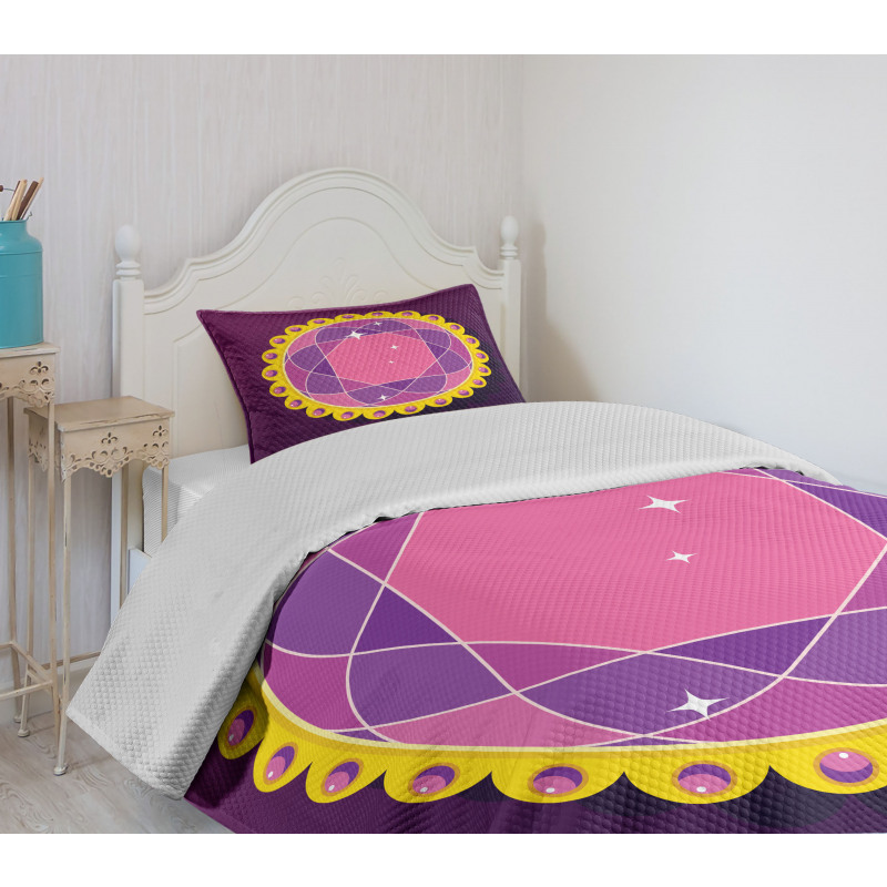 Abstract Round Gem Bedspread Set