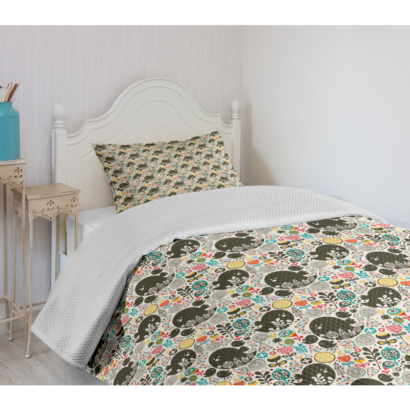 Birds Berries Bedspread Set