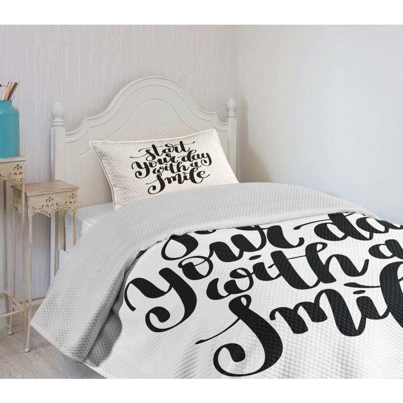 Positive Thoughts Sign Bedspread Set