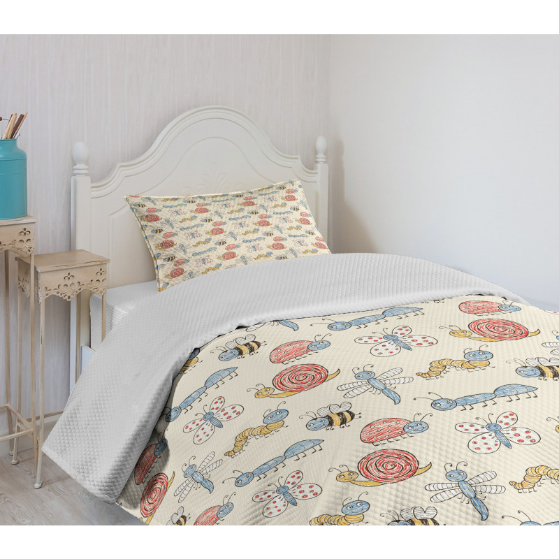 Snail Ladybug Nursery Bedspread Set