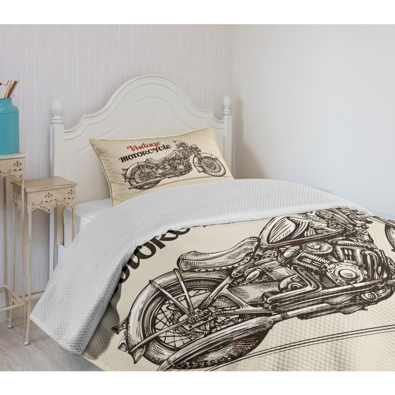 Chopper Style Bike Bedspread Set