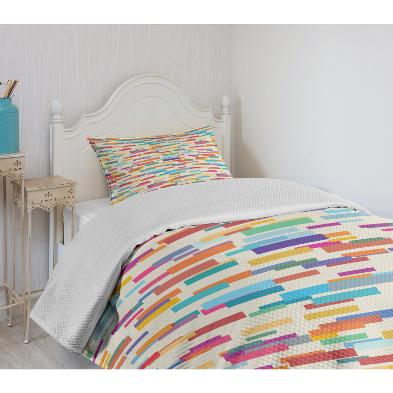 Colorful Rectangles Bedspread Set