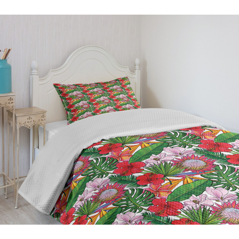 Exotic Botany Concept Bedspread Set