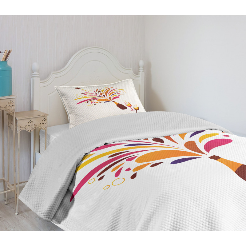 Colorful Champagne Splash Bedspread Set