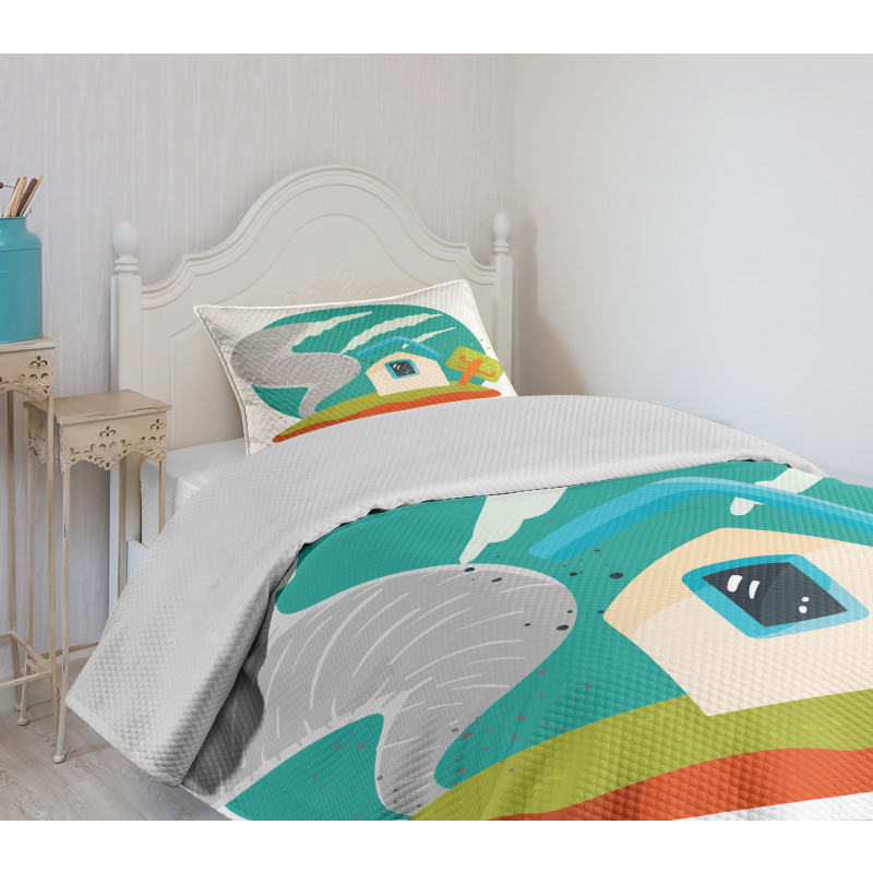 Cartoon Style Whirlwinds Bedspread Set