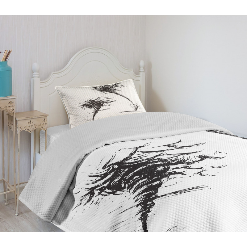 Hurricane in Sketch Style Bedspread Set