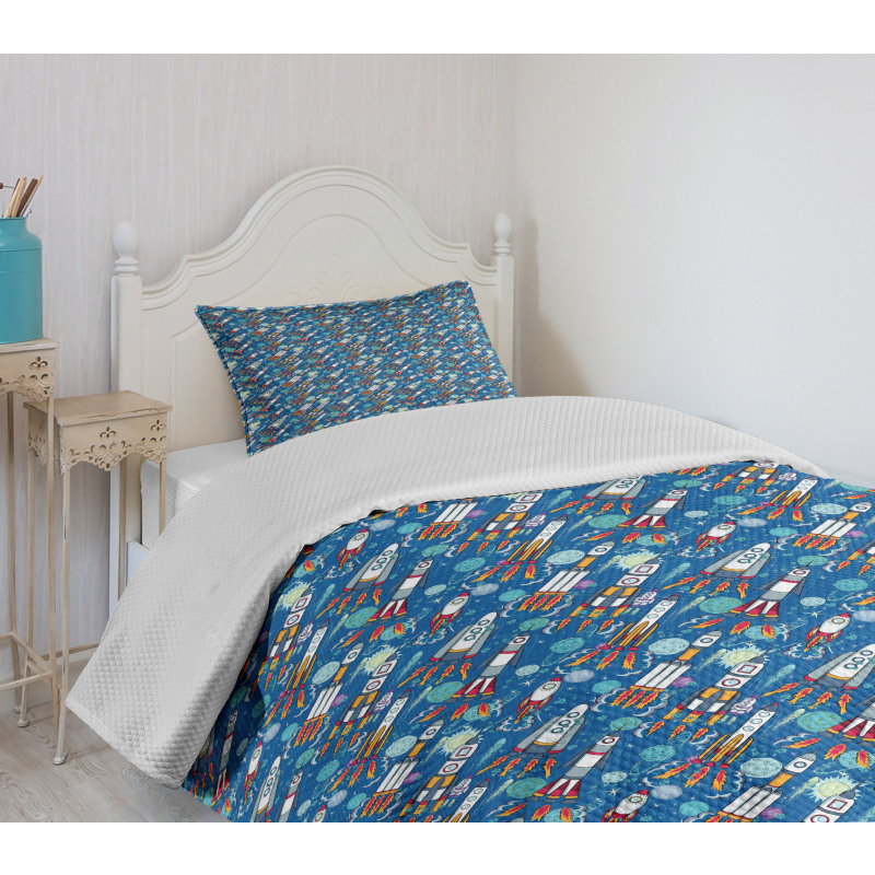 Outer Space Exploration Bedspread Set