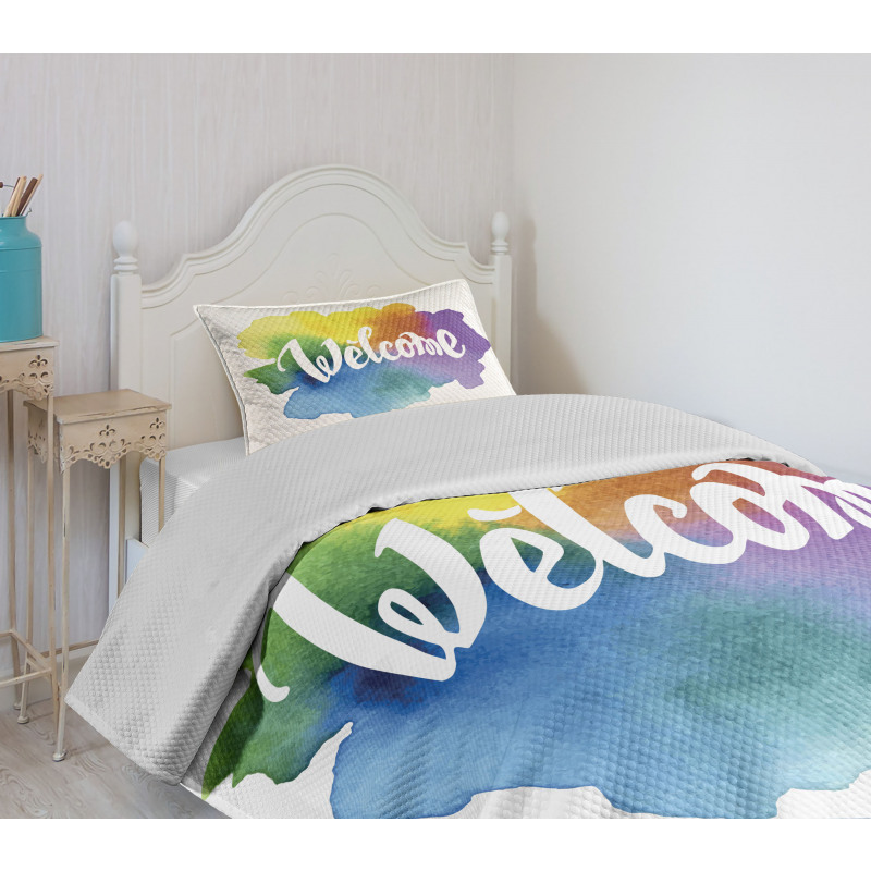 Watercolor Vintage Style Bedspread Set