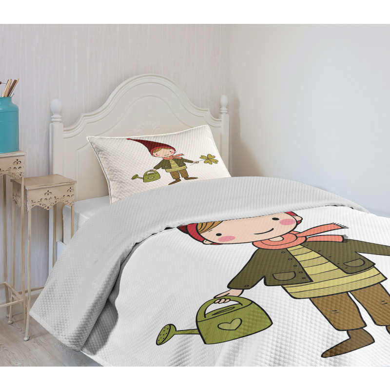 Little Elf Boy with Clover Bedspread Set