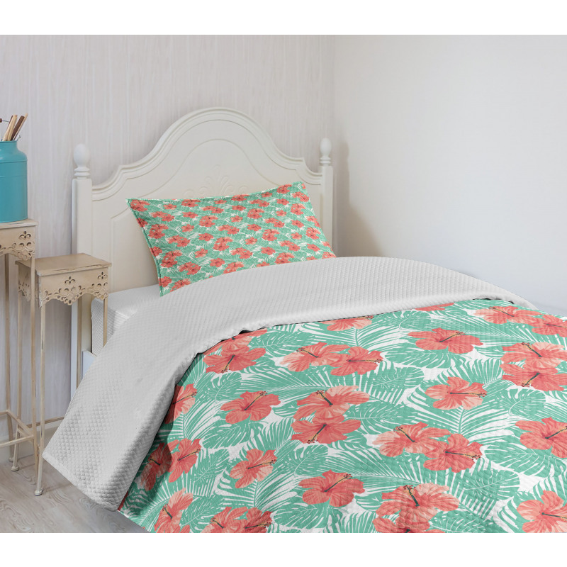 Hibiscus Blossom Bedspread Set