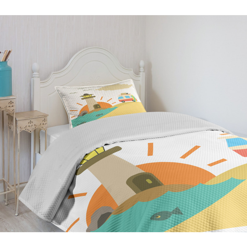 Summer Holiday Cartoon Bedspread Set