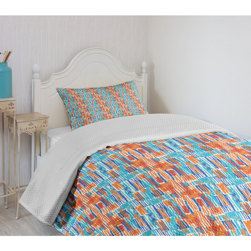 Brush Stroke Arrangement Bedspread Set