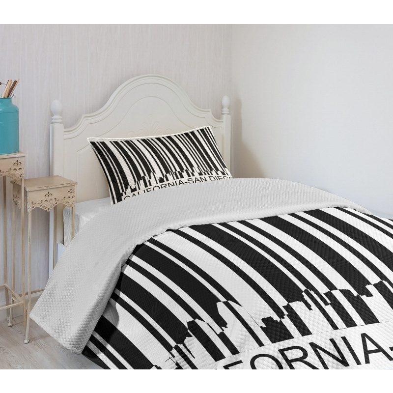 Barcode City Buildings Bedspread Set