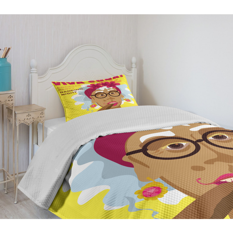 Cuban Woman Caricature Art Bedspread Set