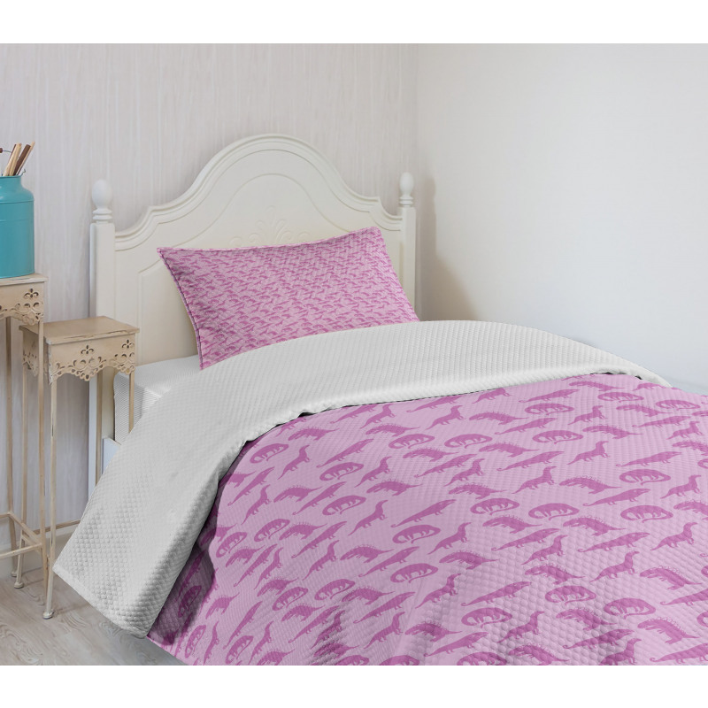 Pastel Trex Fossil Bedspread Set