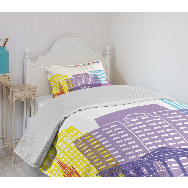 Colorful Urban City Sky Bedspread Set