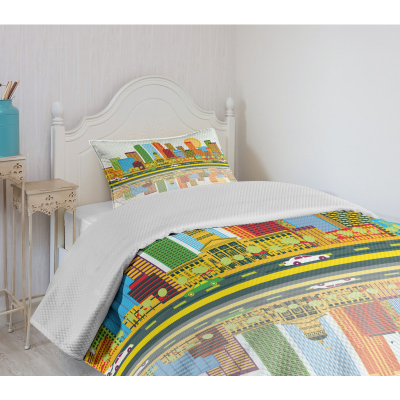 Denver Skyline Old Town Bedspread Set