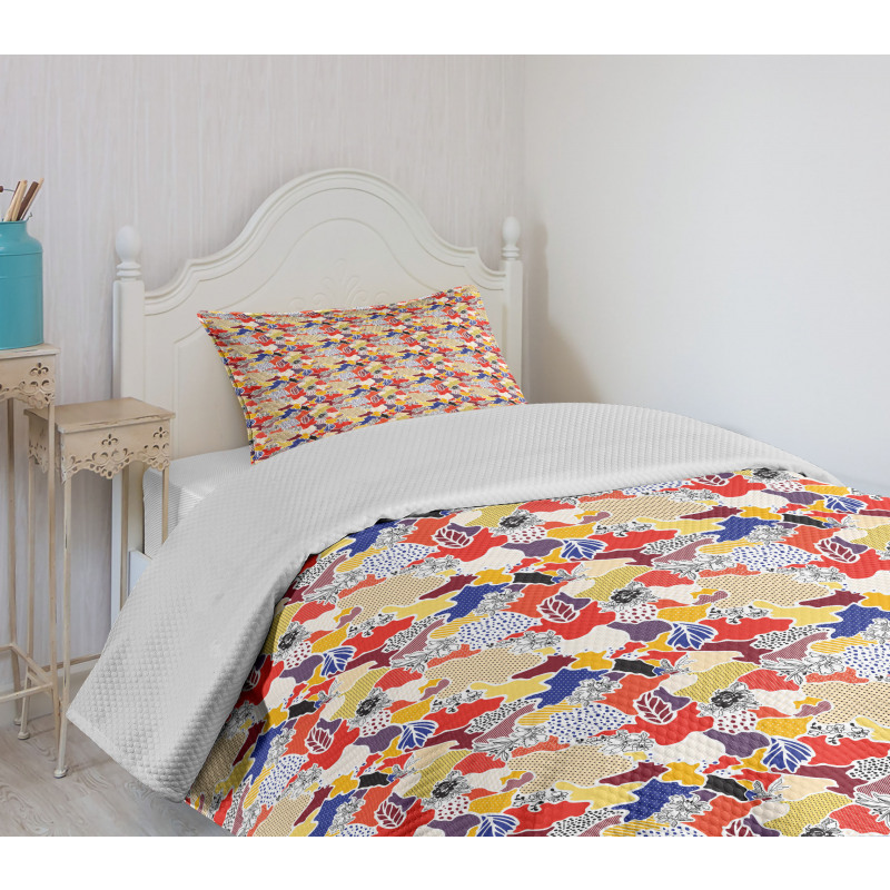 Colorful Floral Abstract Bedspread Set