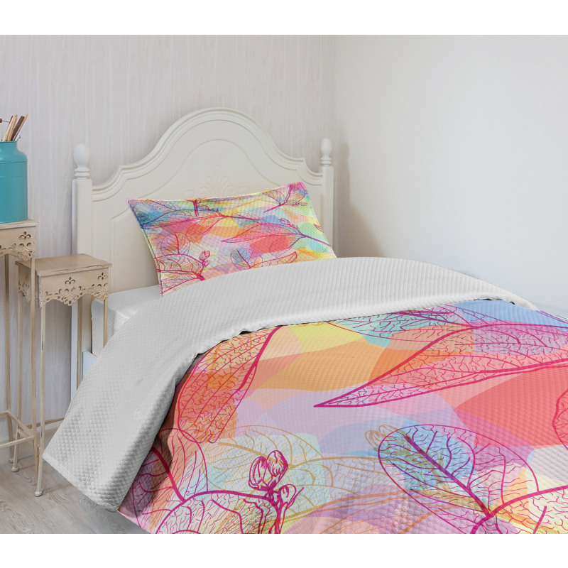 Colorful Abstract Foliage Bedspread Set