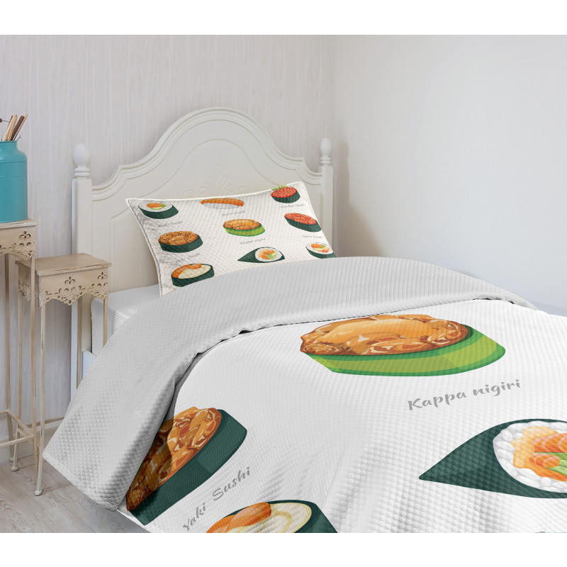 Exotic Japanese Cuisine Bedspread Set